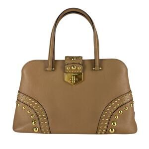 Prada Studded Promenade Leather 2 Way Bag